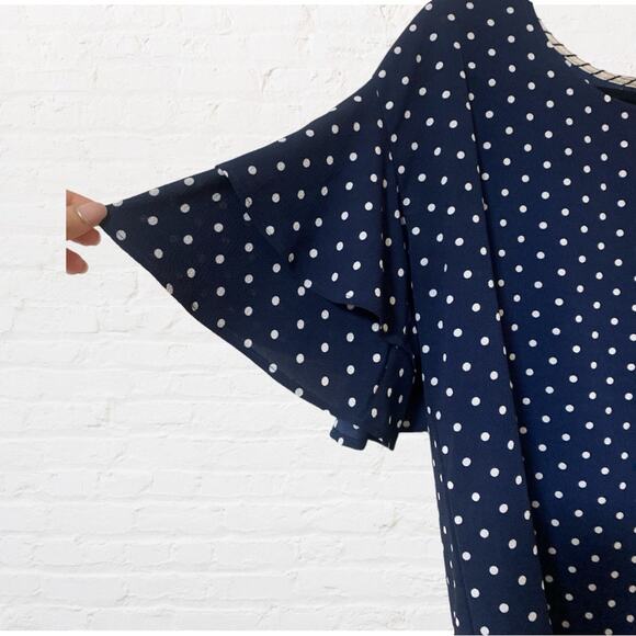 Paisley Grace polka dot tunic top with ruffle accent sleeves - Picture 3 of 6